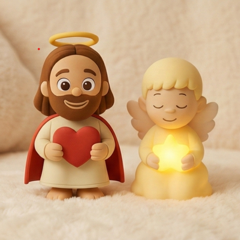 Kit Especial: Meu Primeiro Jesus + Luminária anjinho da guarda.